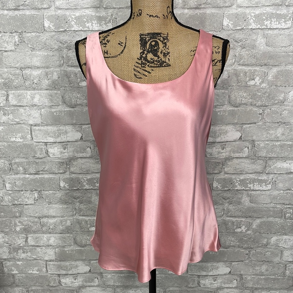 Lafayette 148 New York Pink Silk Tank Top